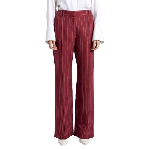 Cue Linen Blend Pinstripe Wide Leg Pant